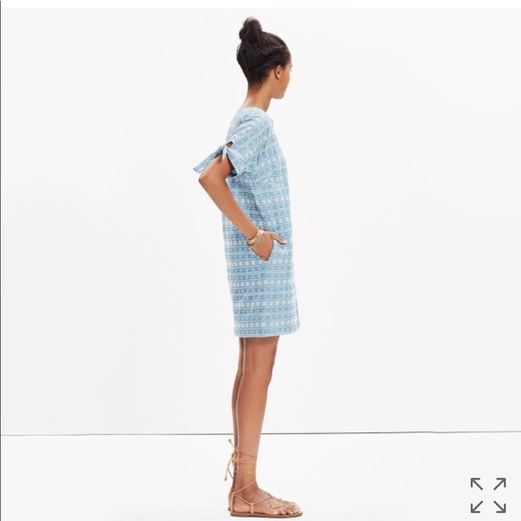Madewell embroidered tie sleeve dress - Picture 2 of 8